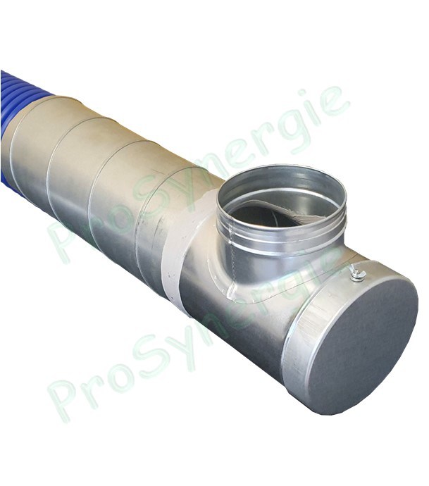 Adaptateur pour échangeur (Puits géothermique) Øext. 200mm avec trappe de visite - raccordement réseaux ventilation Ø 160mm