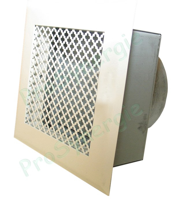 Bouche soufflage  ''Chambord'' finition étoile - Blanche - 170x170mm - Air chaud - A sceller raccordement Ø125mm