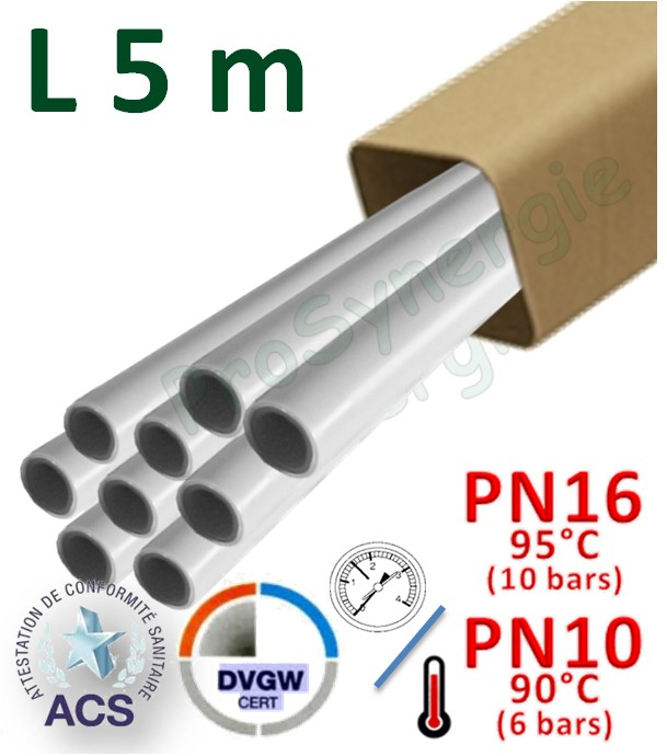 Fagot de barres de Tube Multicouche Copipe PN16 HS (PE-Xc/Alu/PE-Xb) ou PN10 HSC (PE-RT/Alu/PE-RT) - longueur 5m