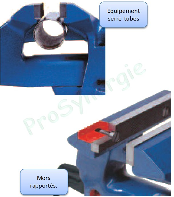 Etau réglable serre-tubes serie 80 base fixe - mors 150 mm