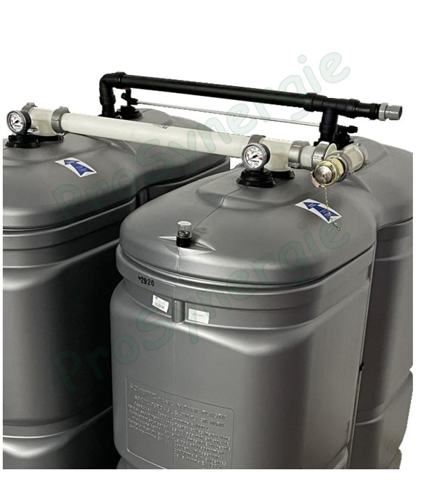 Ensemble cuves à Fioul/GNR PEHD double enveloppe 8 000 litres (4 cuves de 2 000 litres accouplées sur le grand côté - Prof.xLarg = 2200x3380mm)