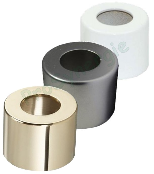 Jeu de 2 raccords avec olive + rosace - Série E couleur blanc M Ø 1/2´´ - Cuivre Ø15mm