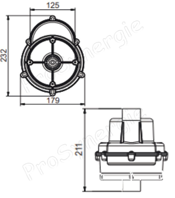 Aspirateur Fire POD 230 Vac 1350 W 270 m3/h dimensions ØxH = 179 x 211 mm avec câble 3 mètres + connecteur, aspiration/refoulement Ø 45 mm - transfert granulés/pellet/copeaux
