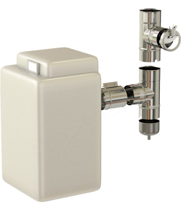 Kit raccordement arrière vertical chaudière Ø 130 mm avec régulateur de tirage