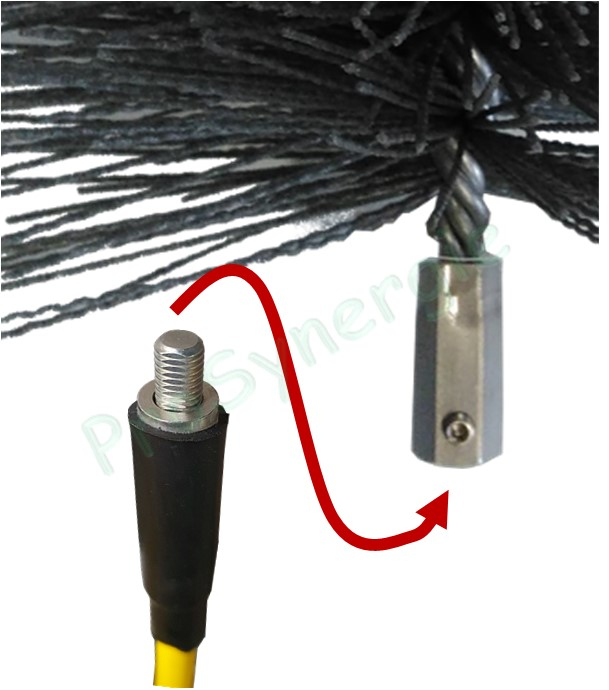 Câble rotatif Ø 14/8 mm pour brossage conduit de ventilation (12x175)