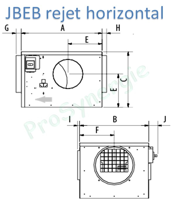 Caisson Extraction C4 JBEB 05 (550*504*300mm) av. interrupteur proximité monté/câblé Mono 230V 3 Vitesses raccordement 90° Ø200mm