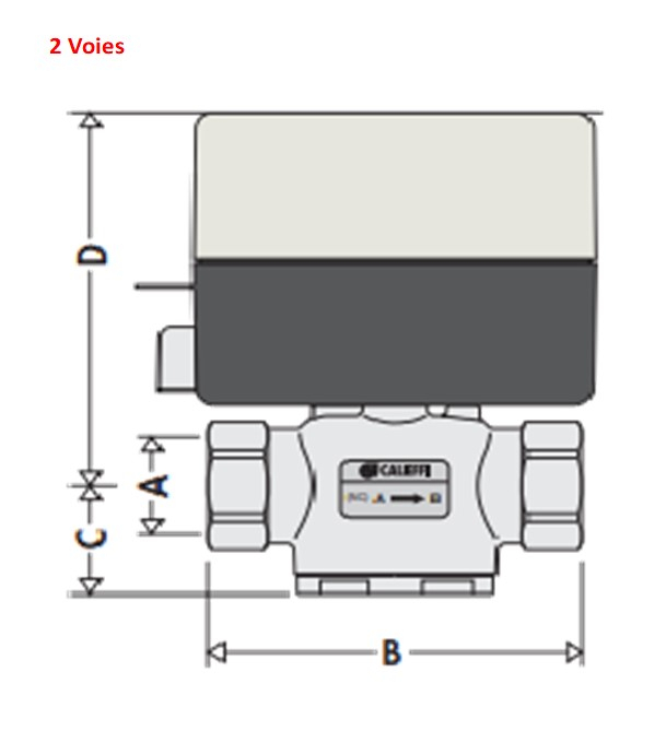Vanne directionnelle Z-One à clapet retour par ressort + contact auxiliaire - 2 Voies - Raccord Ø 3/4 F