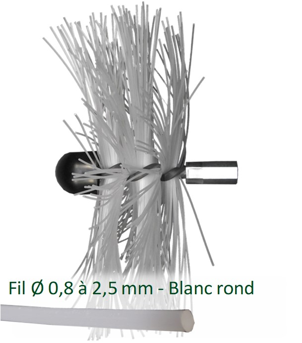 Hérisson à visser (12x175) Rond Polyamide - Ø 100 mm (Fil Ø 1,2 mm)
