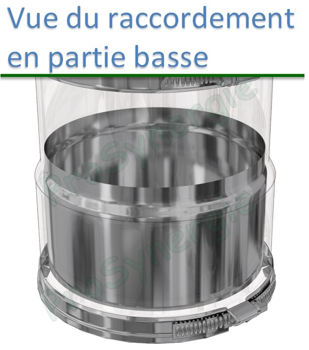 Raccord Inox départ insert F Ø 180 mm - Flexible Ø 150/156 mm