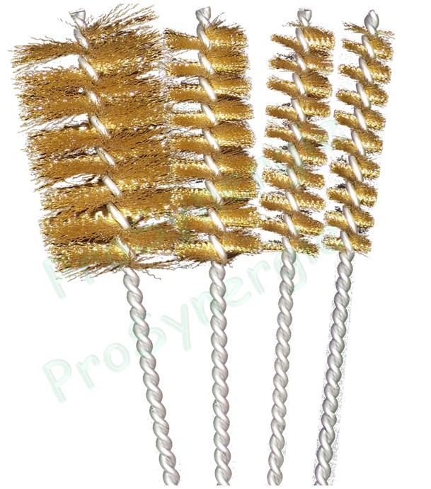 Brosse Ronde - Fil Acier laitonné 0,25 - Ø 20 mm - Lg garnissage 120 - Fil de tige 4 - Lg de tige 100 cm