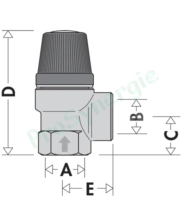 Soupape laiton 3 bars 110°C sécurité chauffage (ACS) - F Ø 3/4''