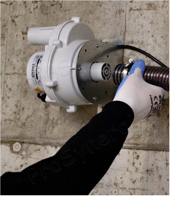 Aspirateur Fire POD 230 Vac 1350 W 270 m3/h dimensions ØxH = 179 x 211 mm avec câble 3 mètres + connecteur, aspiration/refoulement Ø 45 mm - transfert granulés/pellet/copeaux