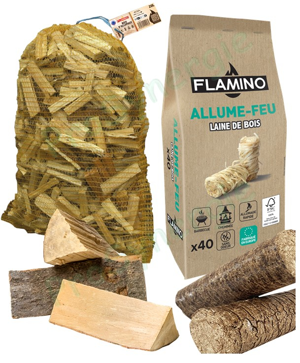 PACK 1ère FLAMBÉE (Buches et Allume-feux - 11,5 kg)