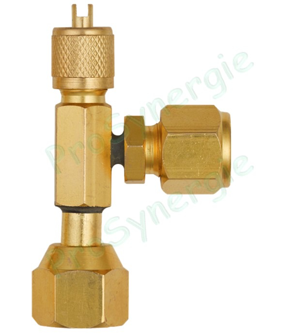 Té de service à écrou tournant Mâle 1/4'' SAE - Mâle 5/16'' SAE - Femelle 5/16'' SAE