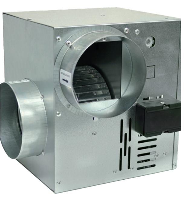 Kit Rubis de récupération d´air chaud débit max. 550 m3/h - Moteur 6 vitesses, thermostat IMIT commande radio sans fil IMIT pour gestion de la grande vitesse, caisson de filtration