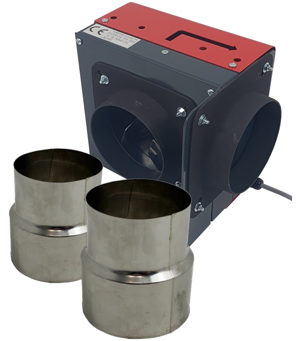 Kit extracteur de fumée équerre (90°) + 2 augmentations pour raccordement Ø Femelle 125 mm