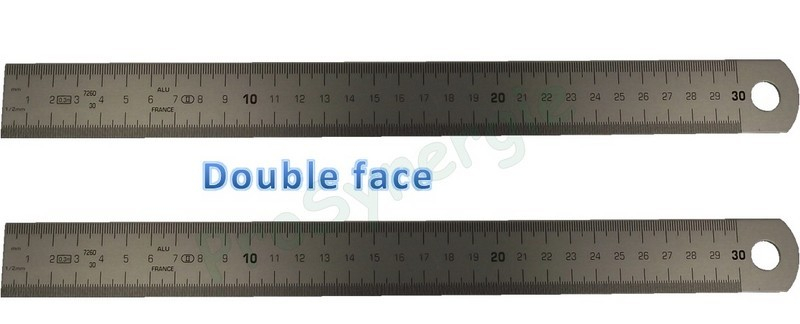 Déstockage - Réglet métallique souple long x larg x ép 300x30x1,2 mm gradué sur 2 faces