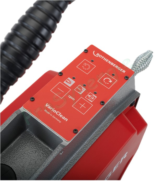 Déboucheur électrique Rothenberger R600 VarioClean sans accessoires avec batterie Li-HD, 8.0 AH 18V et chargeur