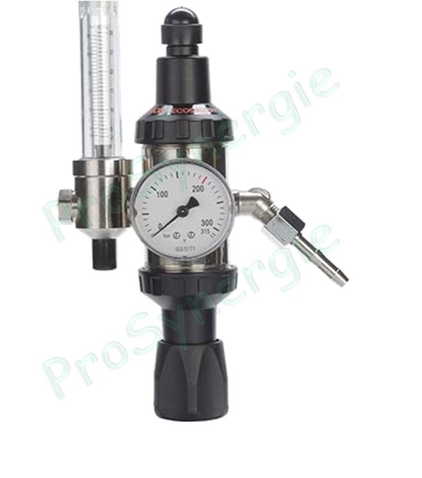 Détendeur de gaz débitlitre Ecosaver+ Amont 200 bars - 30L/min - Raccord entrée W21.8 G1/4 et sortie G 1/4