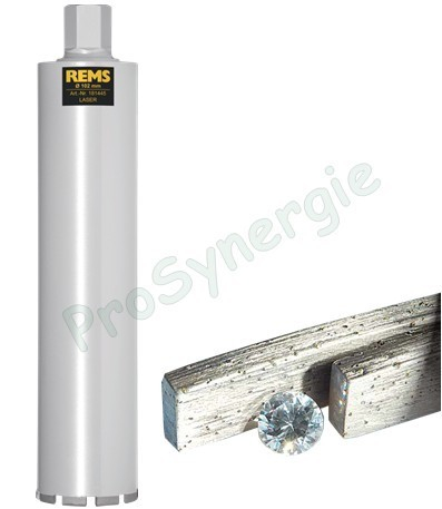 Couronne carotteuse Laser - Ø 132 - Profondeur 420 mm - Ø Raccord. 1´´1/4