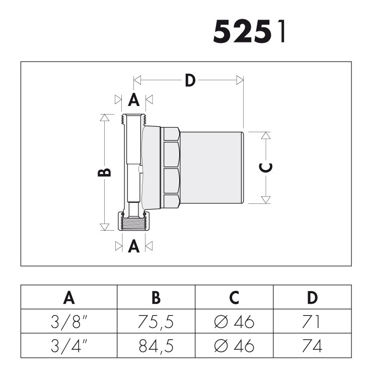 Antibélier ACS à ressort montage en ligne Mâle - Femelle ecrou Ø3/8´´- ANTISHOCK pour lavabo, évier et lave main