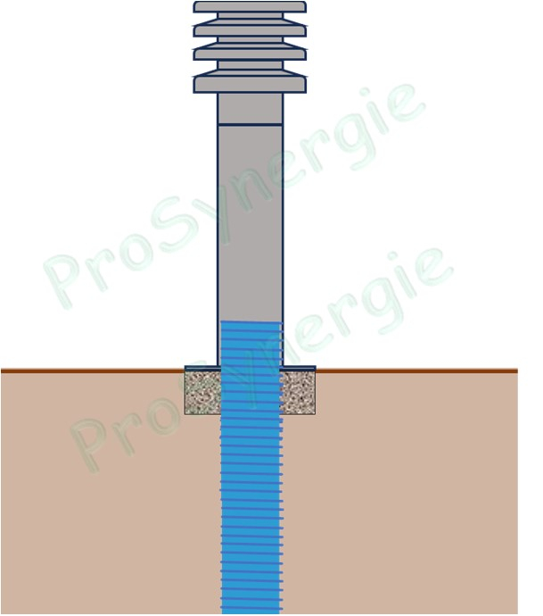 Borne de prise d´air Élégance H=1200mm pour échangeur Øext. 200mm - Inox 304 + filtre à poche G4