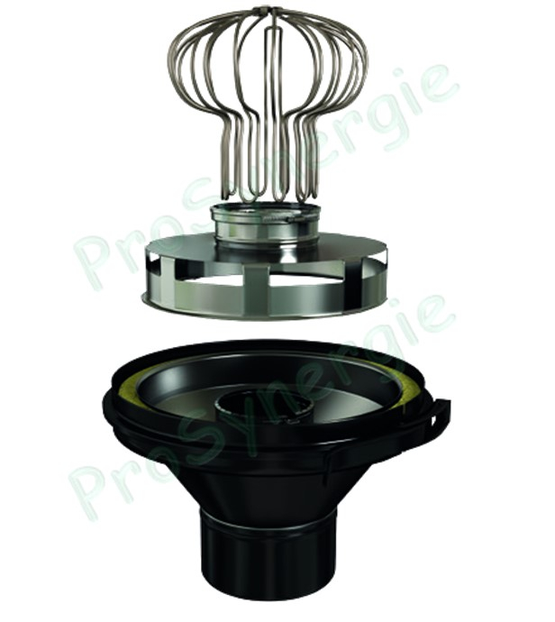 Kit raccordement plafond Pellet concentrique sur conduit isolé type Poujoulat Ø 280mm (rajouter flexible)
