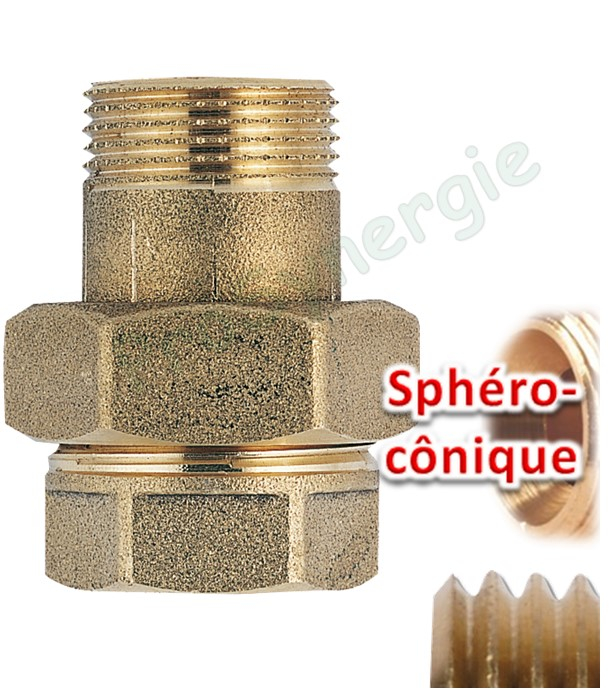 Raccord union étanchéité sphéro-conique MF Ø 2´´