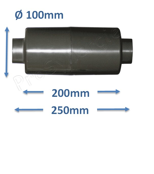 Silencieux d´échappement PVC (Ø x Longueur 100x200mm) Ø 50 mm  (aspiration granulés)
