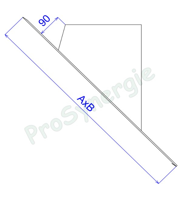 Solin bavette plomb pente 30 à 45° et collet inox peint noir RAL 9005 pour conduit Øext. Ø 150 mm