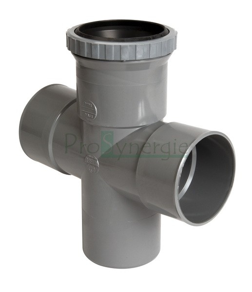 Culottes PVC évacuation chambre dilatation incorporée MF Ø 63 mm - piquage parallèle Ø 63 mm 87°30