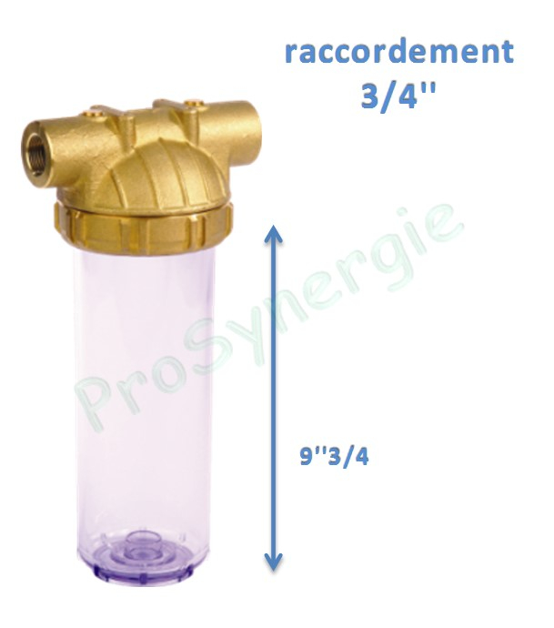 Pot à filtre pour cartouche - Tête et Ecrou bronze et Bol transparent