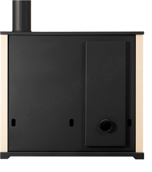 Practik Lux - Cuisinière à bois, ecodesign, classe A+, Puissance nominale 9,5 kW, Min/Max 7,5/12 kW,, Rendement > 87%, LxPxH = 930x530x840, jaquette Ivoire, plaques de cuisson  fonte