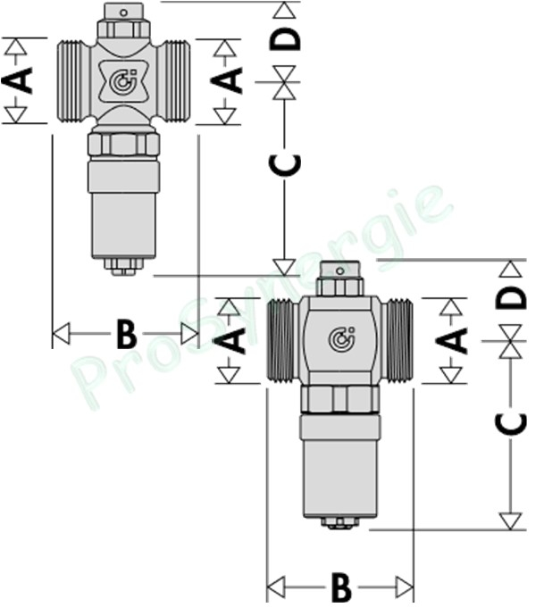 Soupape de sécurité antigel Thermogel - M Ø 1.1/4´´