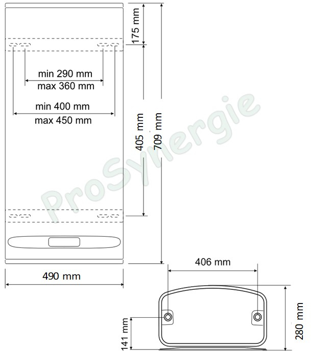 BelliSlimo DRY Cloud 50L - Chauffe eau sanitaire mural (vertical et horizontal) extra-plat 40 litres 230V 1200/2200W connecté classe ERP B - HxLxP = 704x490x280mm