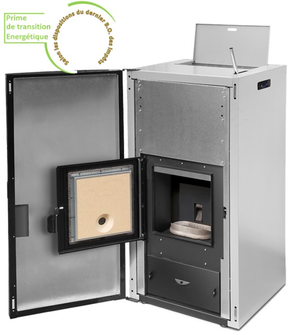 Poêle chaudière à granulés PUNTO it CT 2S 13.8 à 29 Kw, trémie 70 à 123 litres, programmable, modulable, wifi en option