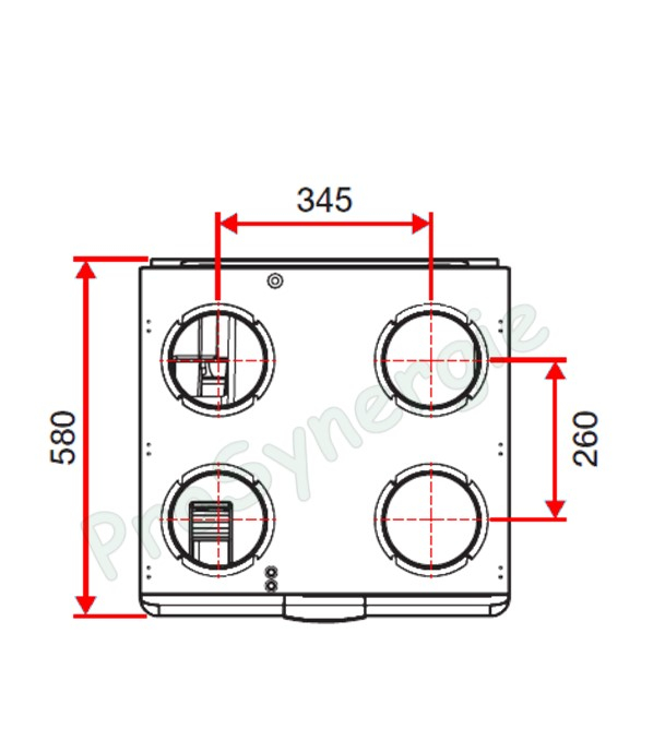 VMC Double-Flux  -  Dee Fly Cube 300 Classic Technologie Standard (débit constant) + habillage galva + manchon galva