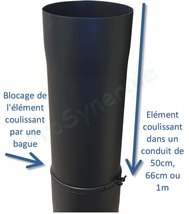 Bague de Blocage Noir Mat Ø 111 mm pour tuyau de poêle acier émaillé noir mat coulissant