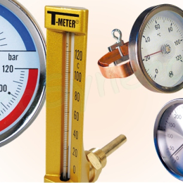 Thermomètre à Ressort Pour Tuyauterie - Plage 0-120°C - Cadran 63mm - Fixation Par Ressort - Pour Chauffage