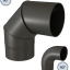 Kit raccordement Email Noir Mat arrière de poêle sur conduit existant mur - Ø 150 mm