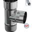 Kit limiteur de tirage Inox raccordement anti bistre sur buse mâle départ d'insert Ø 180 mm vers flexible Ø 180/186 (int./ext.)