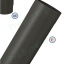 Kit de raccordement Rétreint Acier émaillé noir, Ø150, départ dessus de poêle, 7 pièces dont conduit coulissant - hauteur variable de 187 à 217 cm