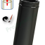 Kit S/Rampant - Conduit cheminée Isolé (Duoten) hauteur utile 1,445 mètres Int./Ext. = Inox 304 / (I 304 ou Galva) laqué noir (RAL9005) - Øint/ext 150/200mm